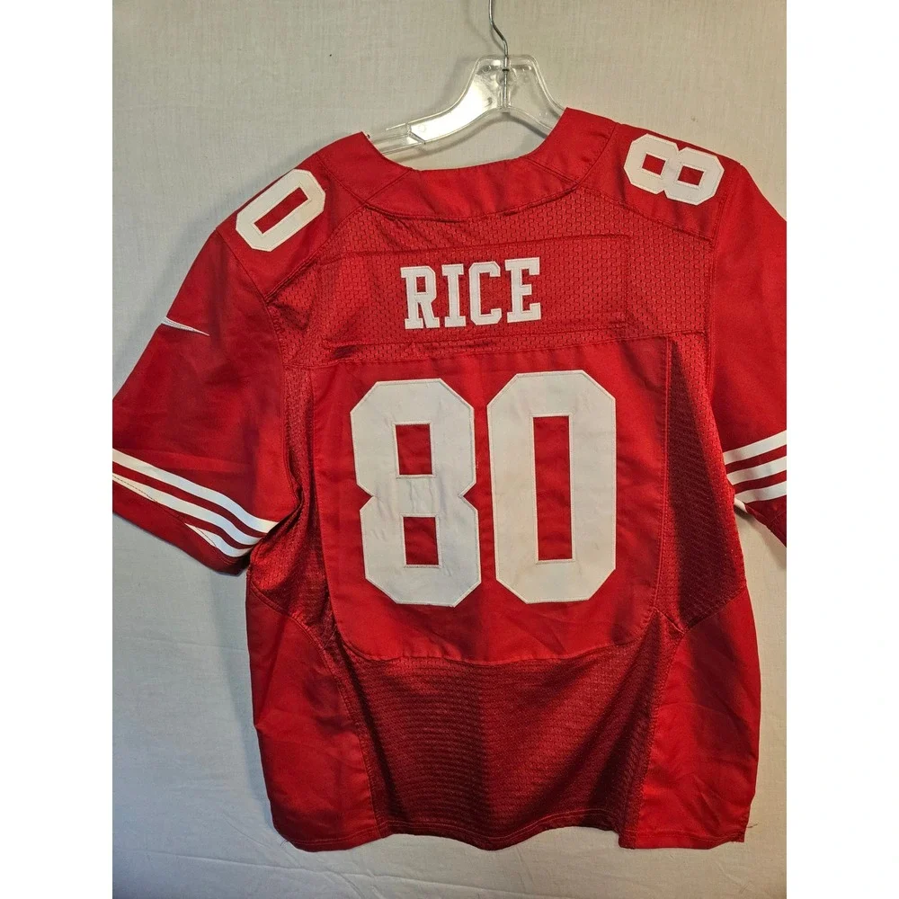 Nike San Francisco 49ers Jerry Rice 80 Jersey Red Mens Size 40 M NFL On Field